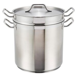 winware - stainless 20 quart double boiler with cover