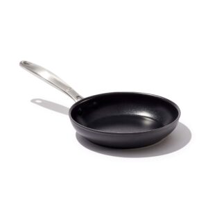 OXO Good Grips Non-Stick Pro Dishwasher safe 12" Open Frypan & Non-Stick Pro Dishwasher safe 8" Open Frypan,Gray,8-Inch