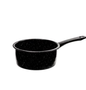 millvado granite 1 quart saucepan, naturally nonstick sauce pots, speckled enamel cookware, small sauce pan for cooking and boiling, granite cooking pot for stovetop, campfire, outdoor stove