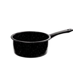 Millvado Granite 1 Quart Saucepan, Naturally Nonstick Sauce Pots, Speckled Enamel Cookware, Small Sauce Pan for Cooking and Boiling, Granite Cooking Pot for Stovetop, Campfire, Outdoor Stove