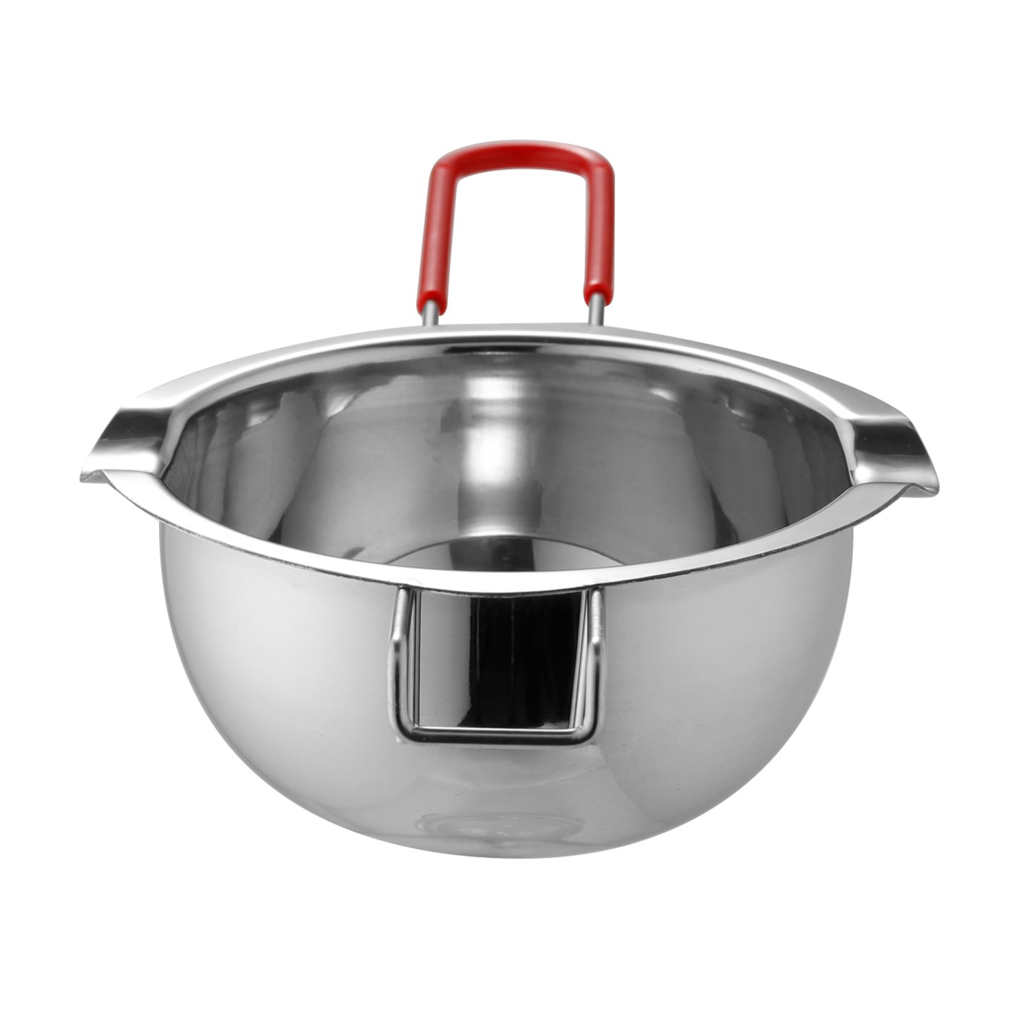 18/8 Stainless Steel Universal Melting Pot, Double Boiler Insert, Double Spouts, Heat-Resistant Handle, Flat Bottom, Melted Butter Chocolate Cheese Caramel Homemade Mask =580ML (Silver)