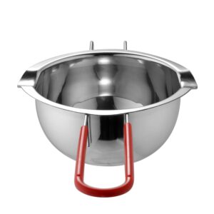 18/8 Stainless Steel Universal Melting Pot, Double Boiler Insert, Double Spouts, Heat-Resistant Handle, Flat Bottom, Melted Butter Chocolate Cheese Caramel Homemade Mask =580ML (Silver)