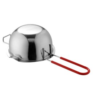 18/8 Stainless Steel Universal Melting Pot, Double Boiler Insert, Double Spouts, Heat-Resistant Handle, Flat Bottom, Melted Butter Chocolate Cheese Caramel Homemade Mask =580ML (Silver)