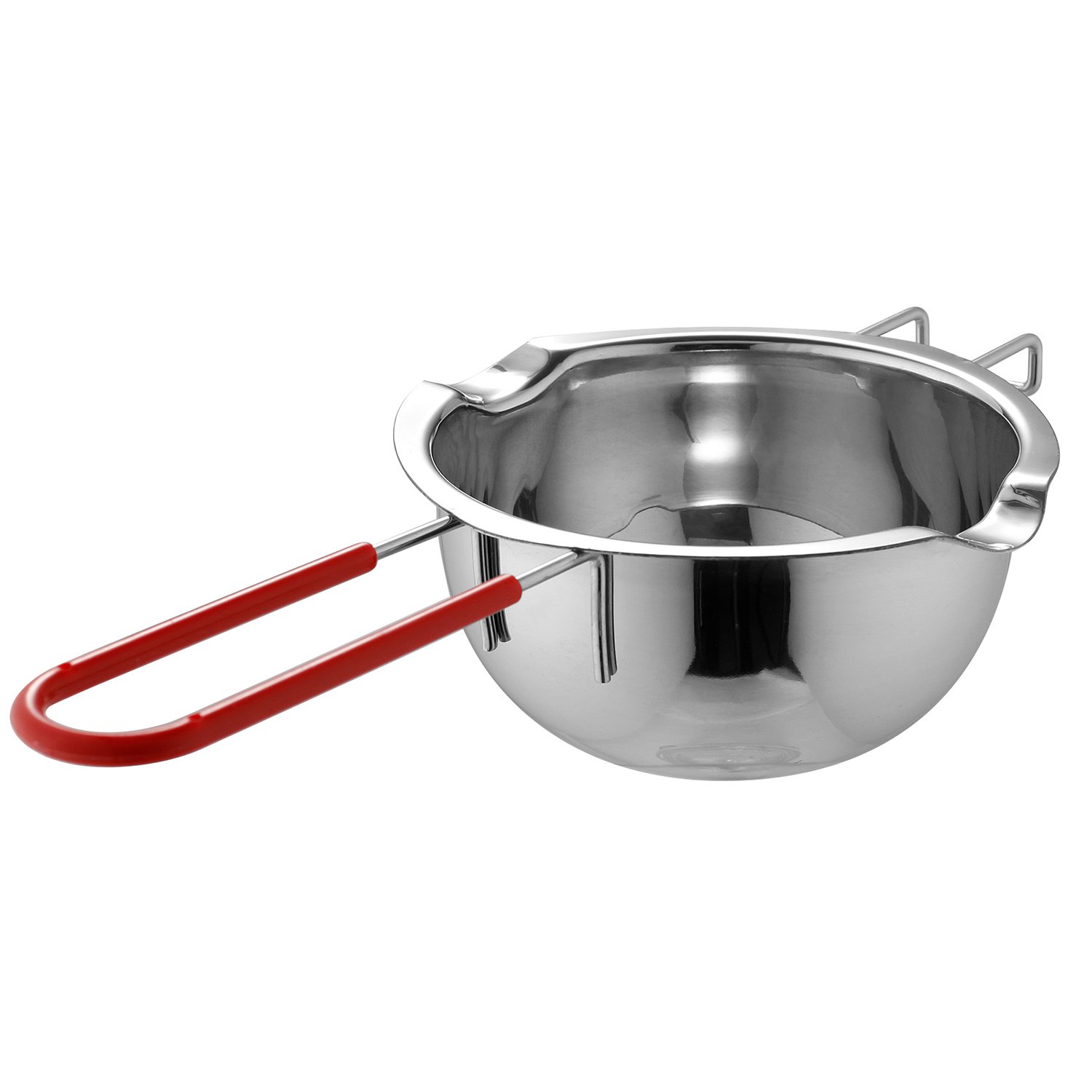 18/8 Stainless Steel Universal Melting Pot, Double Boiler Insert, Double Spouts, Heat-Resistant Handle, Flat Bottom, Melted Butter Chocolate Cheese Caramel Homemade Mask =580ML (Silver)