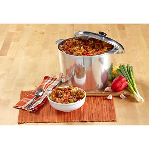 IMUSA USA Heavy Duty Cajun Aluminum Stock Pot 14 Quart, Silver