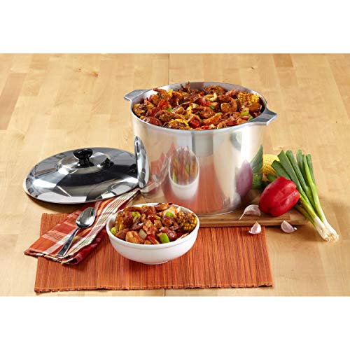 IMUSA USA Heavy Duty Cajun Aluminum Stock Pot 14 Quart, Silver