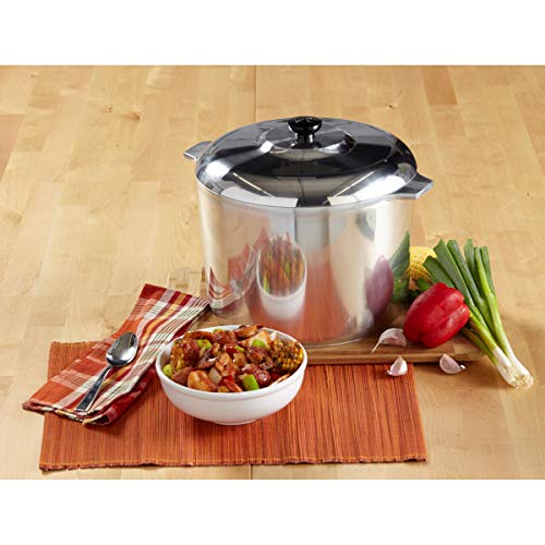 IMUSA USA Heavy Duty Cajun Aluminum Stock Pot 14 Quart, Silver