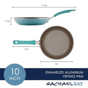 Rachael Ray Cook + Create Nonstick Frying Pan/Skillet, 10 Inch, Agave Blue