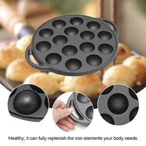 15 Hole Takoyaki Pan, Cast Iron Heavy Duty NonStick Square Cooking Plate Octopus Ball Maker 1.5" Half Sphere Takoyaki Maker for Baking Cooking