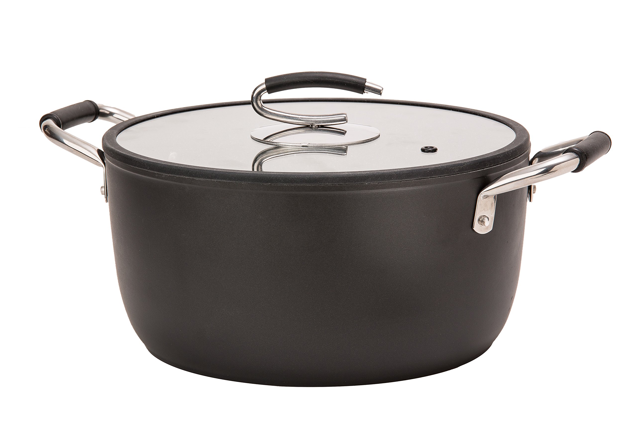 Professional 8 Quart Nonstick Dutch Oven with Glass Lid | Italian Made Ceramic Coated Oven Safe Stock Pot for Bread Baking, Stews, Casseroles and More by DaTerra Cucina