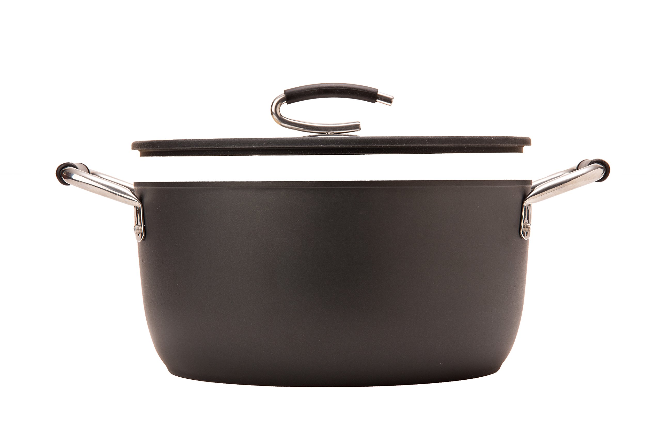 Professional 8 Quart Nonstick Dutch Oven with Glass Lid | Italian Made Ceramic Coated Oven Safe Stock Pot for Bread Baking, Stews, Casseroles and More by DaTerra Cucina