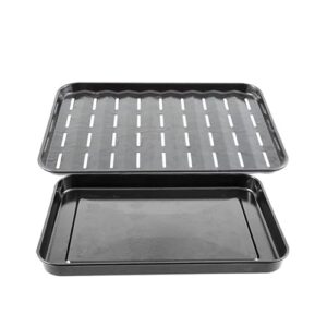 nuwave genuine replacement non-stick enamel baking pan & broiler rack, guaranteed to fit, sold by original manufacturer, compatible with every bravo xl air fryer oven models 20801,20802, 20811, 20850