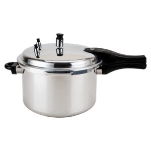 alpine cuisine pressure cooker/canner aluminum 5 liters, bakelite handle mirror polishing, super safety lock, cook delicious food in less time, easy to open & close, suitable for all kinds of stoves