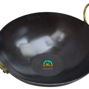 Marshal 11 INCH INDIAN PURE IRON LOHA KADHAI DEEP FRYING PAN KADHAI FOR FRYING, COOKING