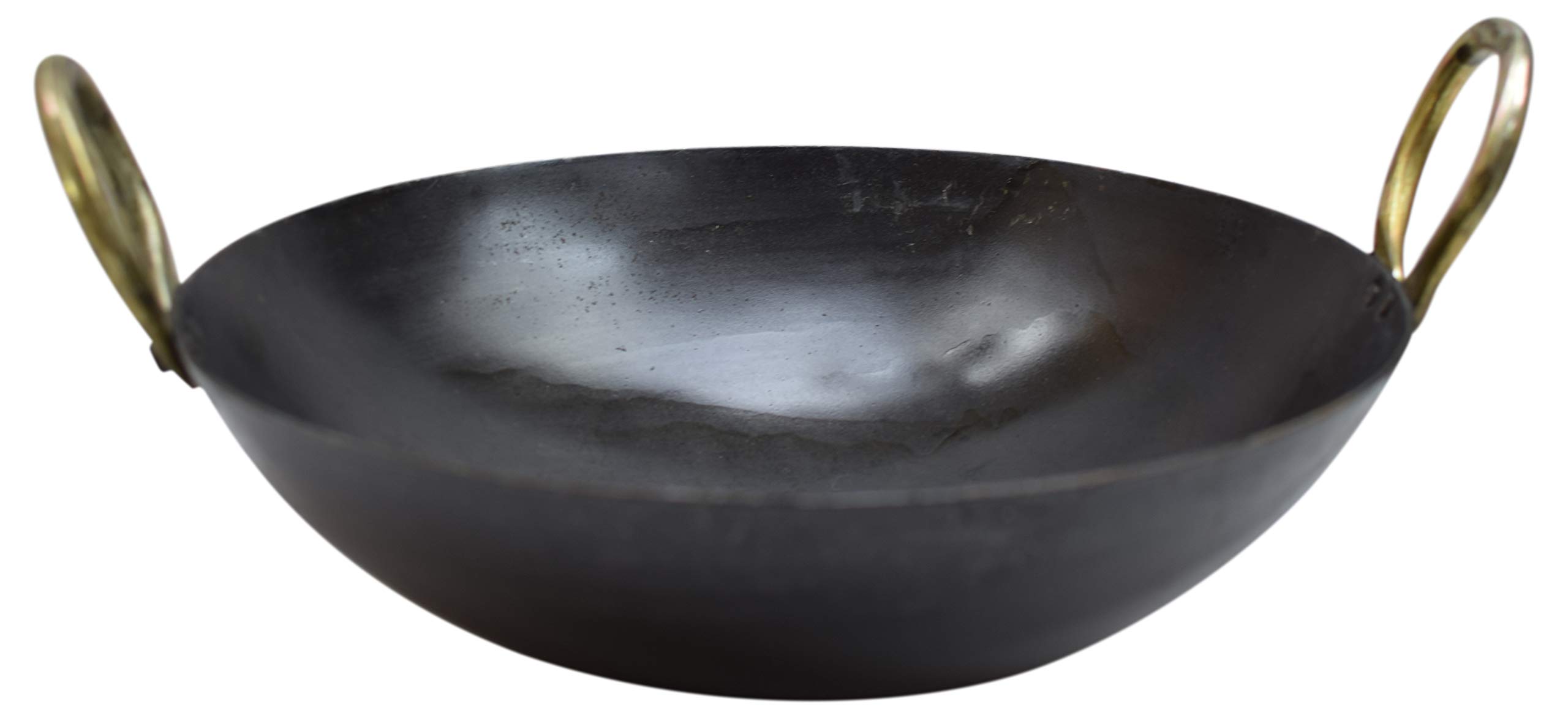 Marshal 11 INCH INDIAN PURE IRON LOHA KADHAI DEEP FRYING PAN KADHAI FOR FRYING, COOKING