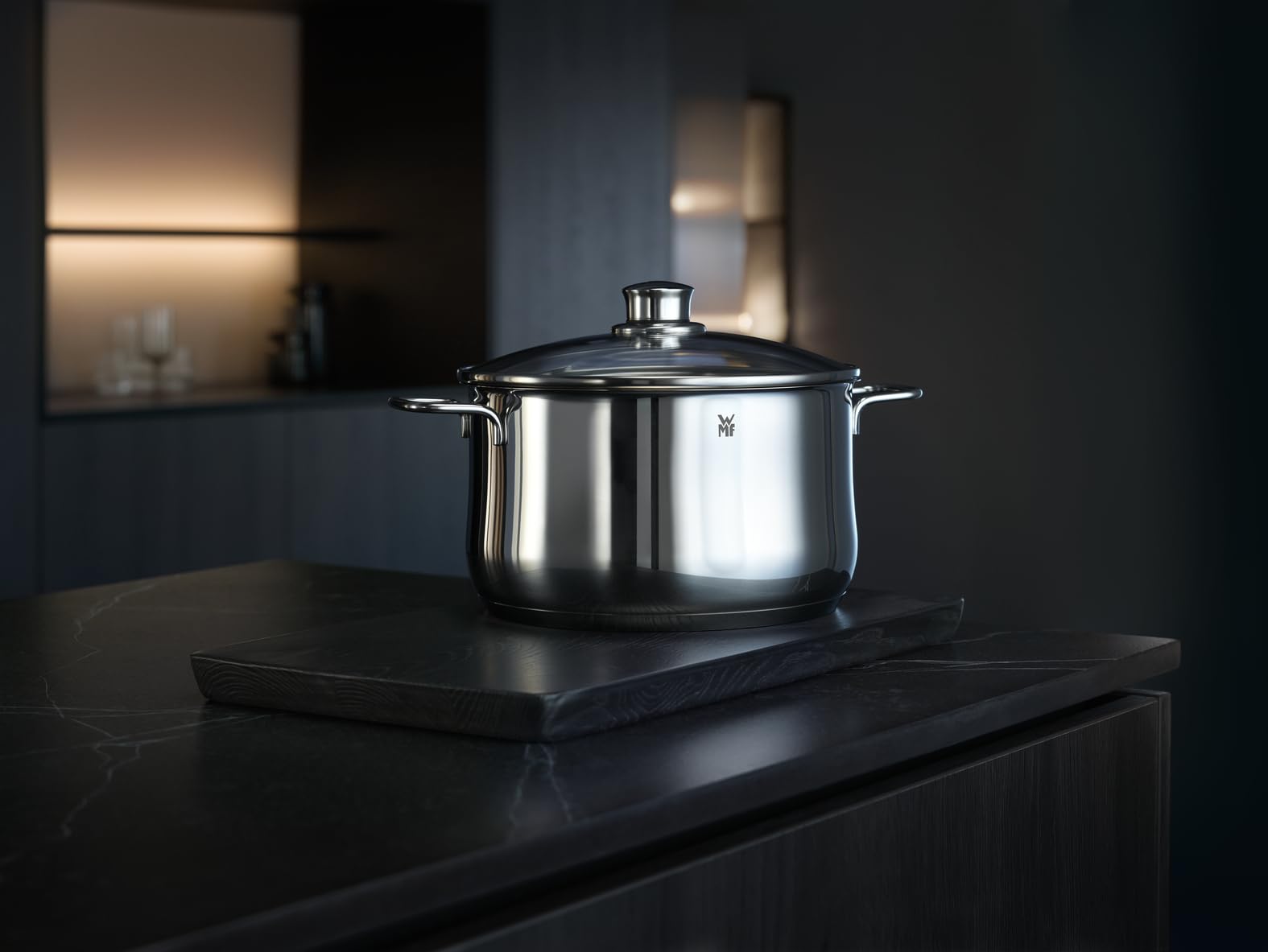 WMF Cookware Ø 24 cm Approx. 6,5L Diadem Plus Pouring Rim Glass Lid Cromargan® Stainless Steel Brushed Suitable for All Stove Tops Including Induction Dishwasher-Safe