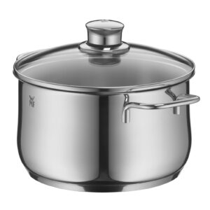 WMF Cookware Ø 24 cm Approx. 6,5L Diadem Plus Pouring Rim Glass Lid Cromargan® Stainless Steel Brushed Suitable for All Stove Tops Including Induction Dishwasher-Safe