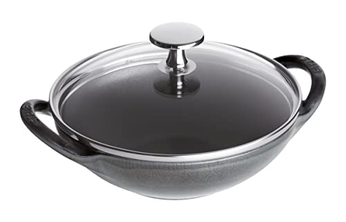 STAUB Baby Wok, 0.5-Qt, Graphite Gray