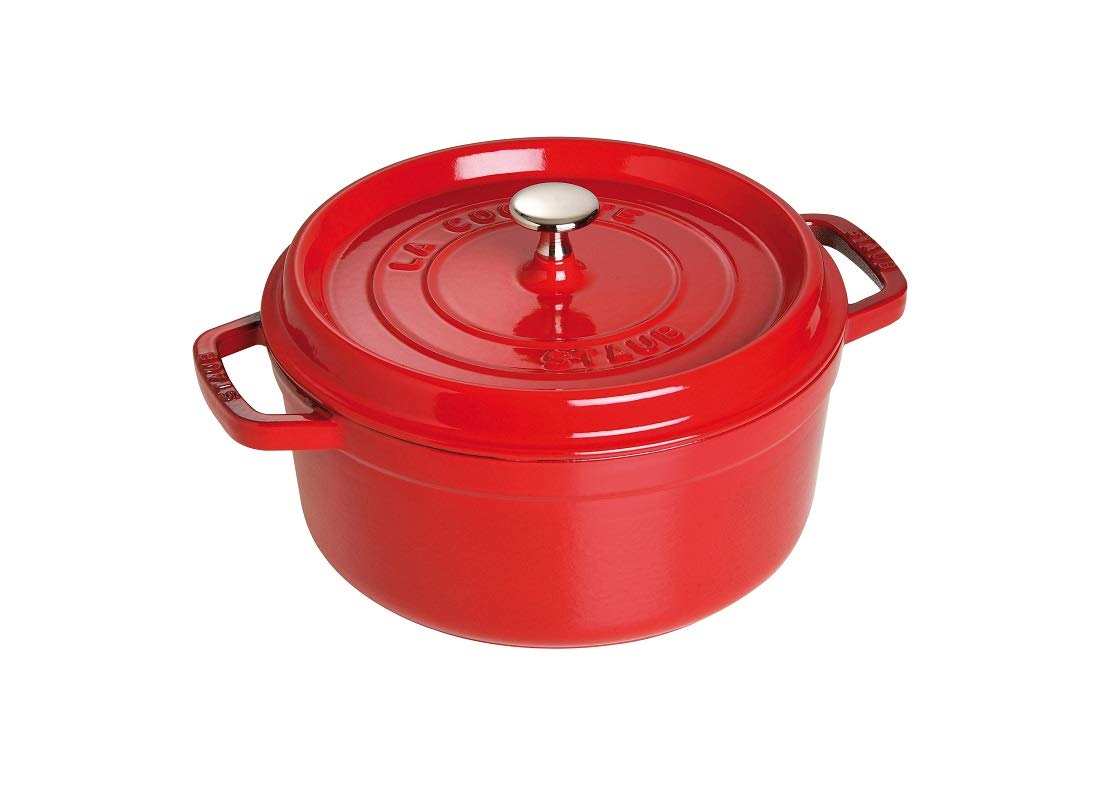 Staub 4 Qt. Round Cocotte-cherry Red