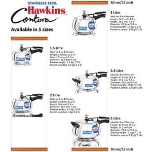 HAWKINS PRESSURE COOKER, 5 Liter, Silver