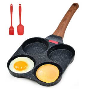 diig egg pan non stick pancake pan, 4-cup nonstick egg frying pan, granite mini egg cooker pan for breakfast, small egg skillet suitable for gas stove & induction top