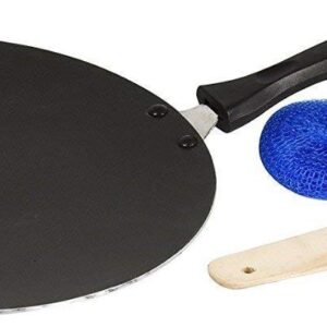 G&D Non-Stick CHAPATI TAWA ROTI TAWA/PARATHA TAWA Aluminium 2.6 MM with Free Wooden Spatula & Scrubber (285MM) Valentine Day Gifts