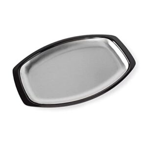 nordic ware 365 indoor/outdoor grill n' serve plate, brown/silver, 10 by 15 inch