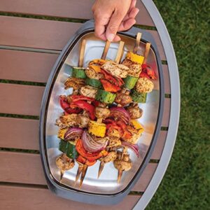 Nordic Ware 365 Indoor/Outdoor Grill N' Serve Plate, Brown/Silver, 10 By 15 inch