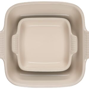 Le Creuset Stoneware Heritage Set of 2 Square Dishes , Small - 18 oz. & Medium - 2 qt., Sea Salt