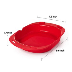 KOXHOX 2 Pack Silicone Omelette Maker Microwave Oven Non Stick Omelette Maker Egg Roll Baking Plate Pan Omelette Maker Red