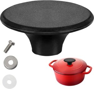 dutch oven knob compatible with le creuset knob replacement pan, pots lid handle replacement knob for lodge, aldi and other enameled cast iron dutch oven(1 pack)