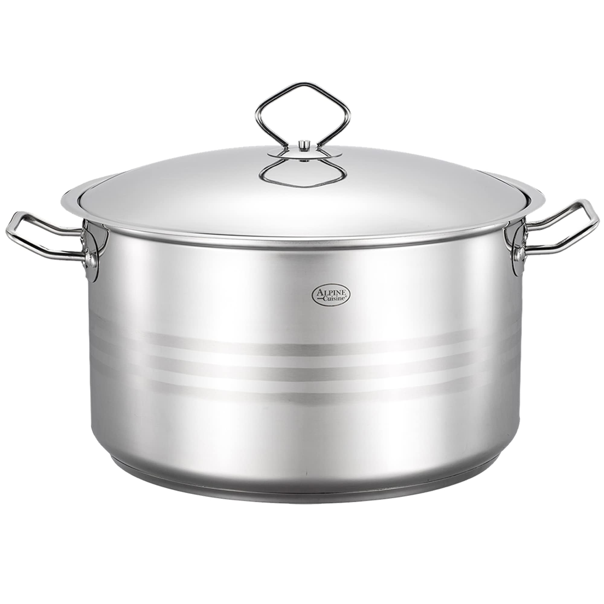 Alpine Cuisine Stainless Steel Pot with Lid 8 Quart - Stainless Steel Heavy Duty, Commercial Grade Healthy Cookware kitchen Dutch oven, Dishwasher Safe