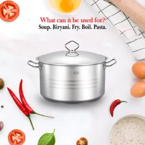 Alpine Cuisine Stainless Steel Pot with Lid 8 Quart - Stainless Steel Heavy Duty, Commercial Grade Healthy Cookware kitchen Dutch oven, Dishwasher Safe