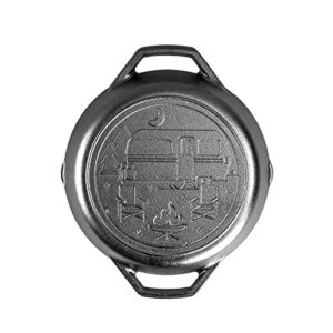 lodge cast iron wanderlust series, dual handled camper pan, 10.25 inch