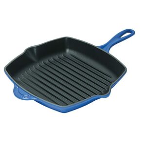 le creuset enameled cast-iron 10-1/4-inch square skillet grill, marseille