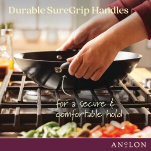 Anolon Advanced Home Hard-Anodized Nonstick Open Stock Cookware- Woks (14-Inch Covered Wok, Onyx)