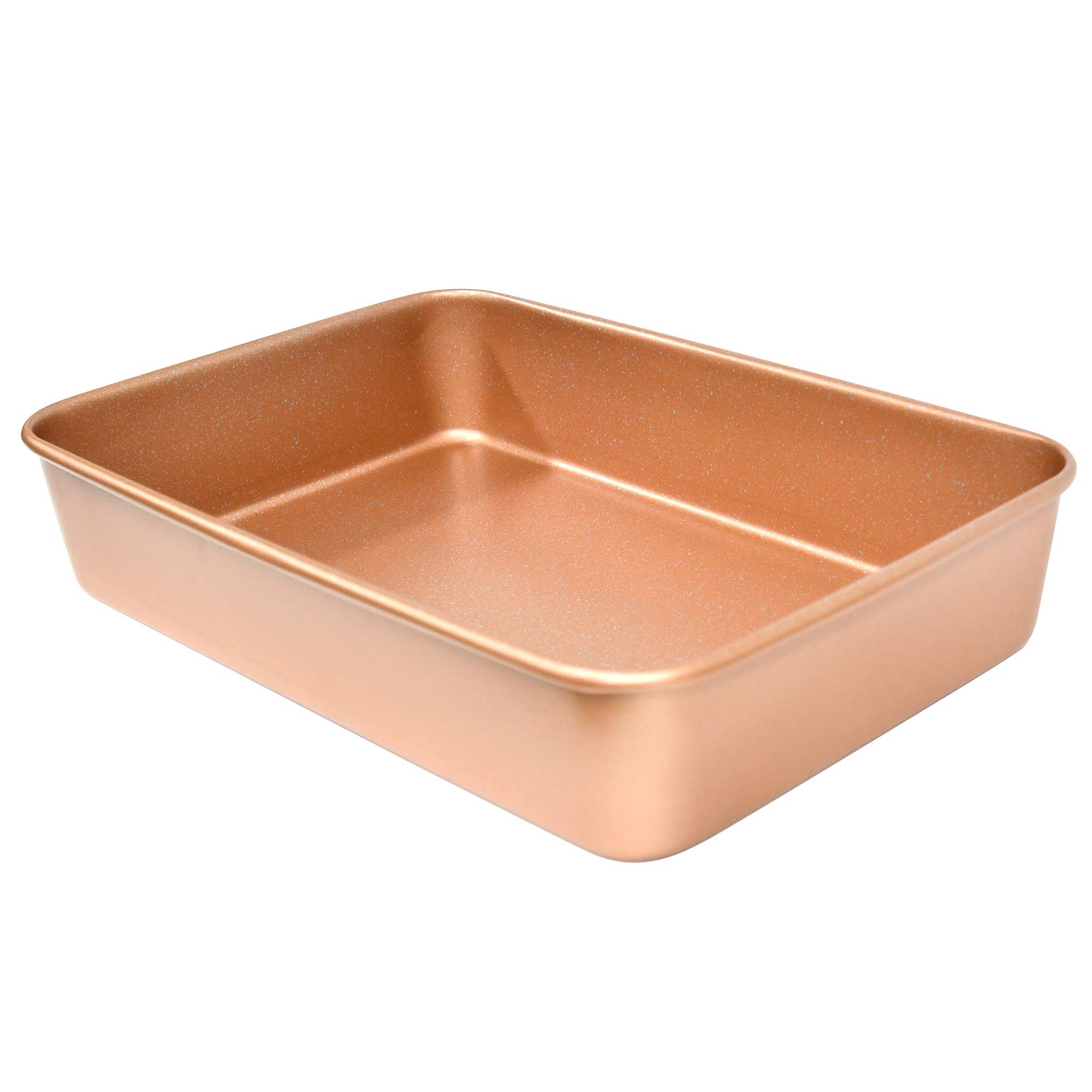 casaWare 15 x 10 x 3-Inch Ultimate Series Commercial Weight Ceramic Non-Stick Coated Lasagna/Roasting Pan (Rose Gold Granite)