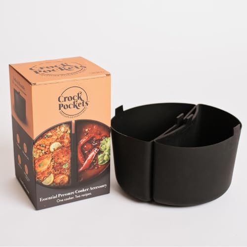 Pressure Cooker Dividers 6-Quart Silicone Liners, 2 Pc. Dividers, Reusable Cooking Accessories, Heavy Duty and Leak Resistant, Dishwasher Safe