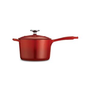Tramontina Covered Sauce Pan Enameled Cast Iron 2.5-Quart, Gradated Red, 80131/060DS