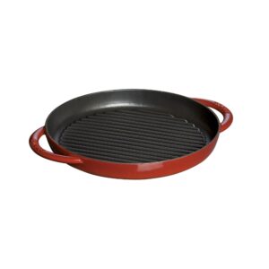 staub cast iron pure grill, 10-inch, cherry, made in france