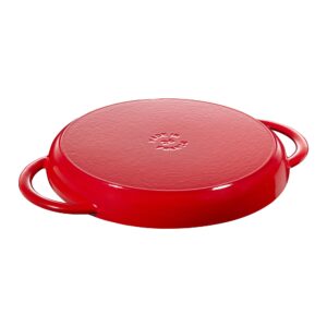 STAUB Cast Iron Pure Grill, 10-inch, Cherry, Made in France