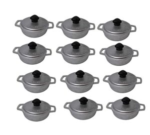 imusa usa (12 pack) 0.7qt traditional colombian mini caldero (dutch oven) for cooking and serving, 0.7 quart, silver