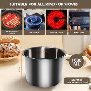 Artcome Double Boiler Melting Pot Set - 600ML/0.6QT Chocolate Melting Pot, 1600ML/1.7QT Stainless Steel Pot, Decorating Spoons, Silicone Spatula and Dipping Tool for Melting Chocolate, Candy, Soap