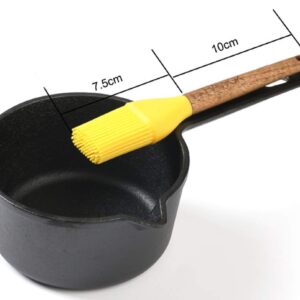 HAWOK 4.9 inch Cast Iron Melting Pot Sauce Pan with Brush,19.4 oz,…