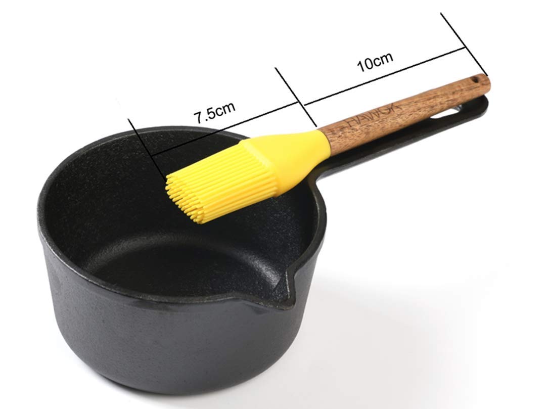 HAWOK 4.9 inch Cast Iron Melting Pot Sauce Pan with Brush,19.4 oz,…