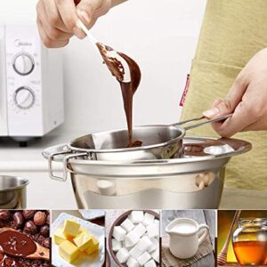 1000ML Double Boiler Pot Set Stainless Steel Melting Pot For Chocolate, Candle and Candy Making (34oz)