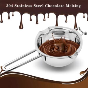 1000ML Double Boiler Pot Set Stainless Steel Melting Pot For Chocolate, Candle and Candy Making (34oz)