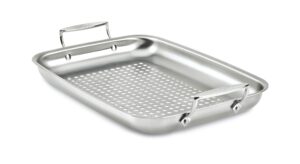all-clad outdoor stainless steel roaster 15x11 inch oven broiler safe 700f roaster pan, pots and pans, cookware silver