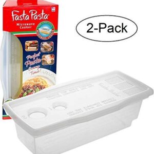 Fasta Pasta Microwave Pasta Cooker, 2 Pack - The Original No Mess, Sticking or Waiting For Boil