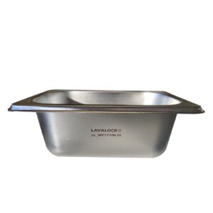 lavalock 7-3/8" x 4-3/8" x 2-1/2" stainless steel water pan, (7 x 4 x 3) grease pan, drip pan, food serving tray